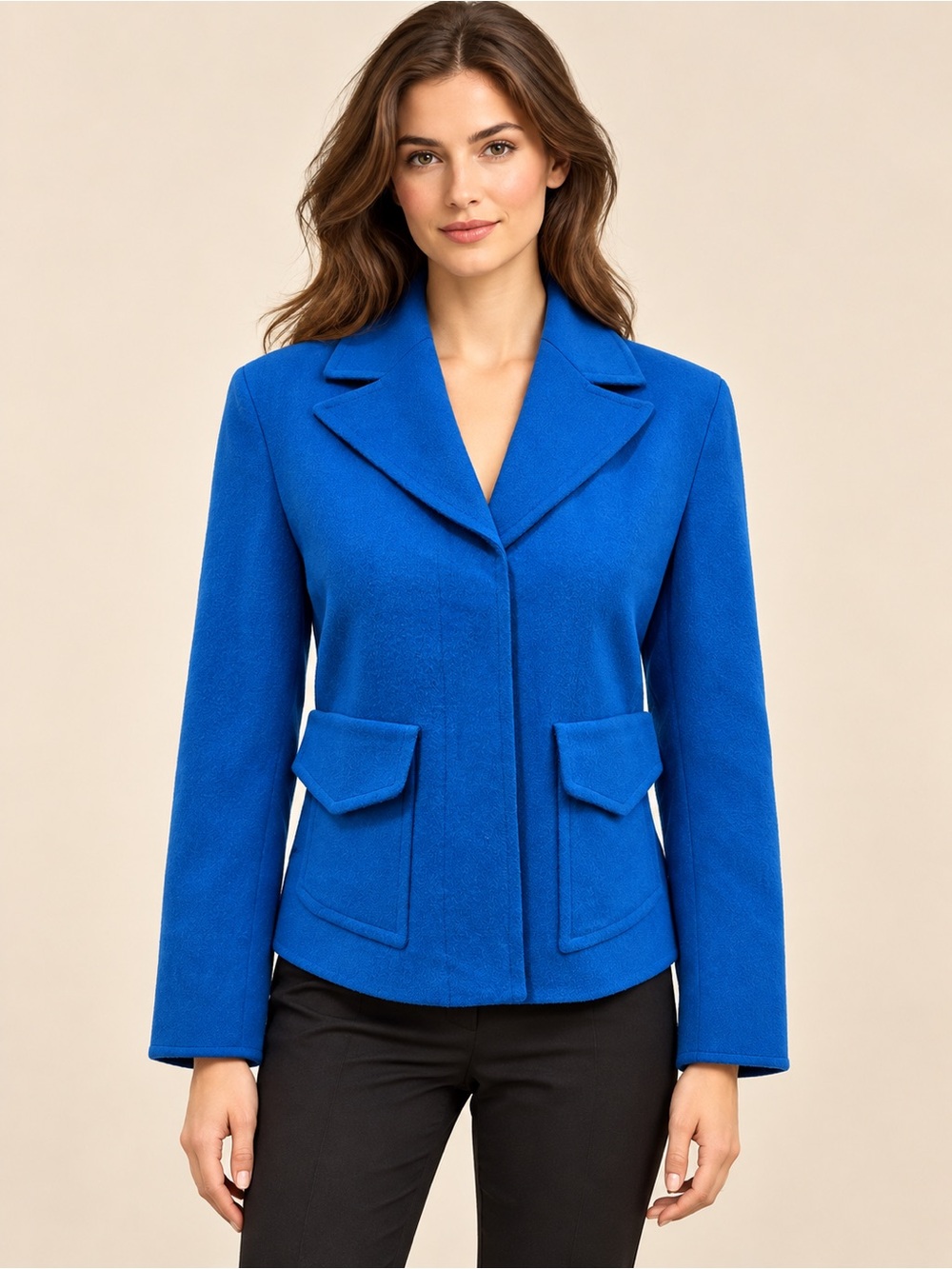Akris Punto Cobalt Blue 100% Wool Tailored Blazer Jacket Size US 2